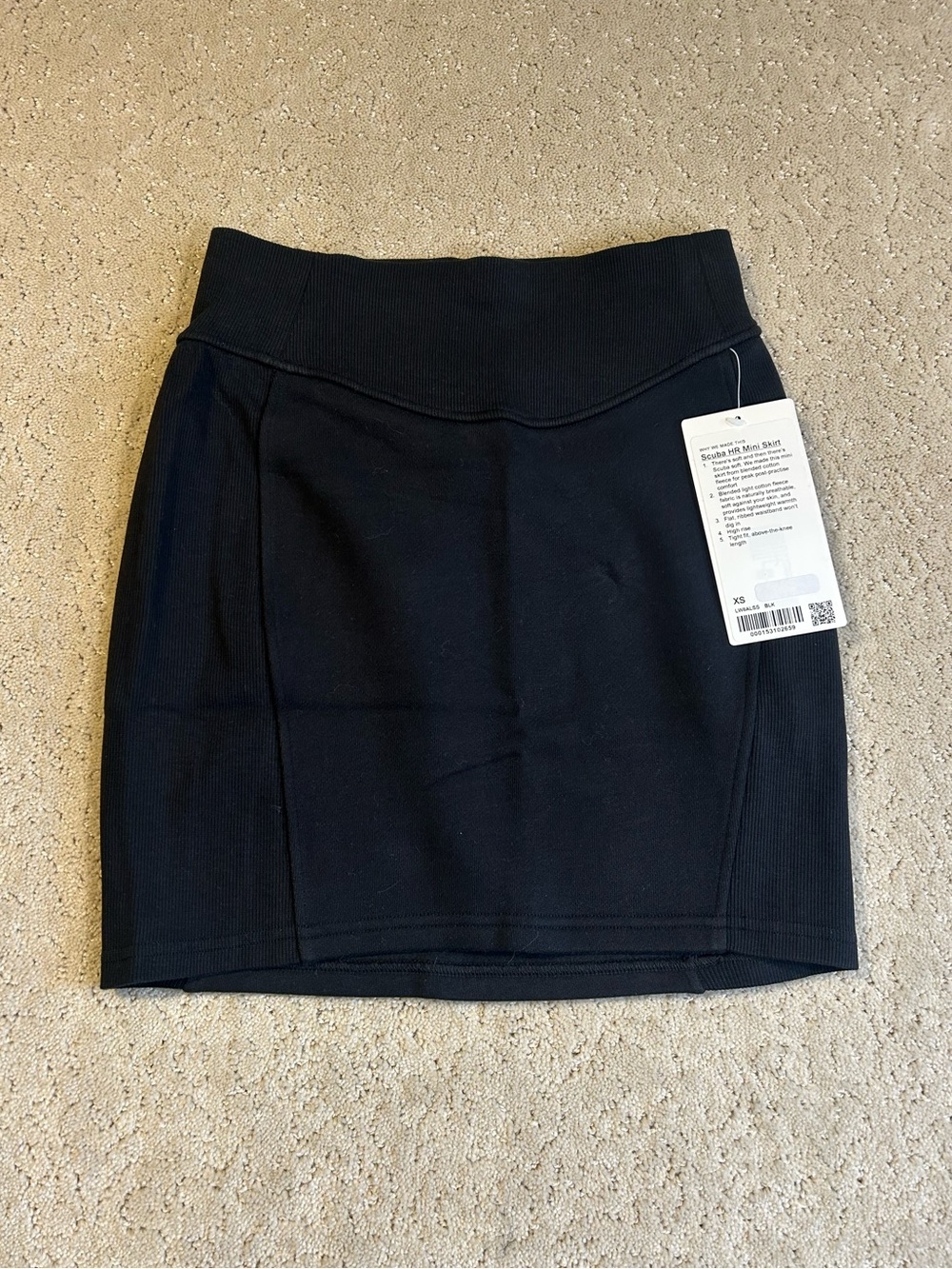 NWT lululemon Scuba High Rise Mini Skirt Black Size XS